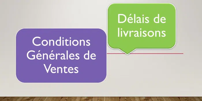 Délais de livraison dans les conditions générales de vente