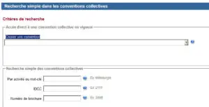 Rechercher une convention collective sur legifrance