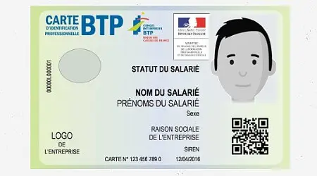 carte BTP d’identification professionnelle