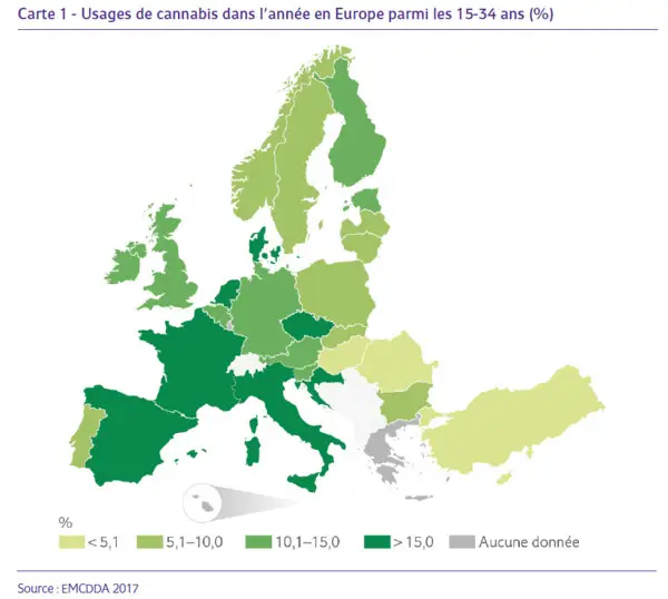 Consommation du cannabis chez les jeunes en Europe