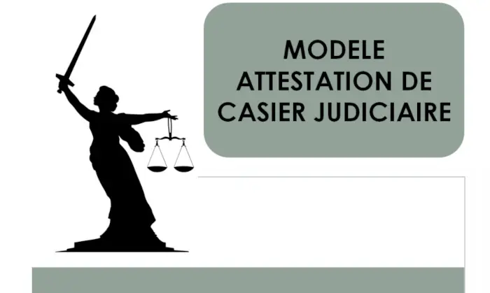 Modèle attestation de casier judiciaire gratuit