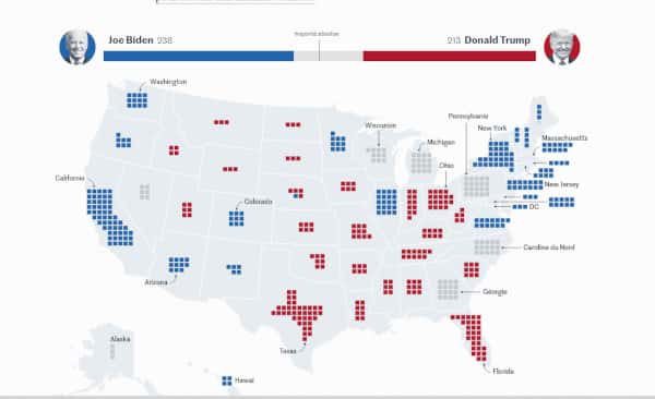 Carte élection présidentielle américaine