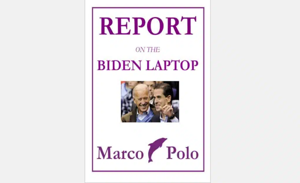 Publication of the Marco Polo report on Hunter Biden