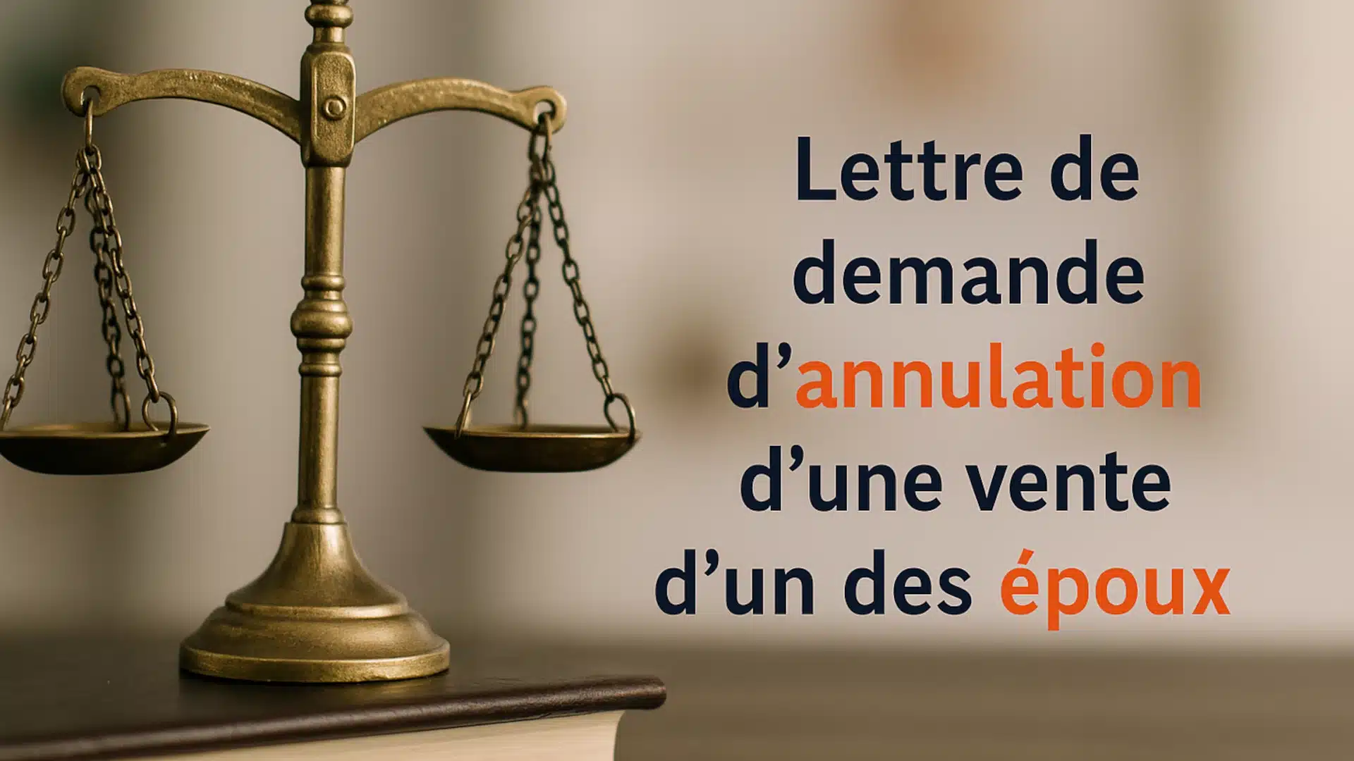 Modèle de lettre de demande d'annulation d'une vente d’un des époux gratuite