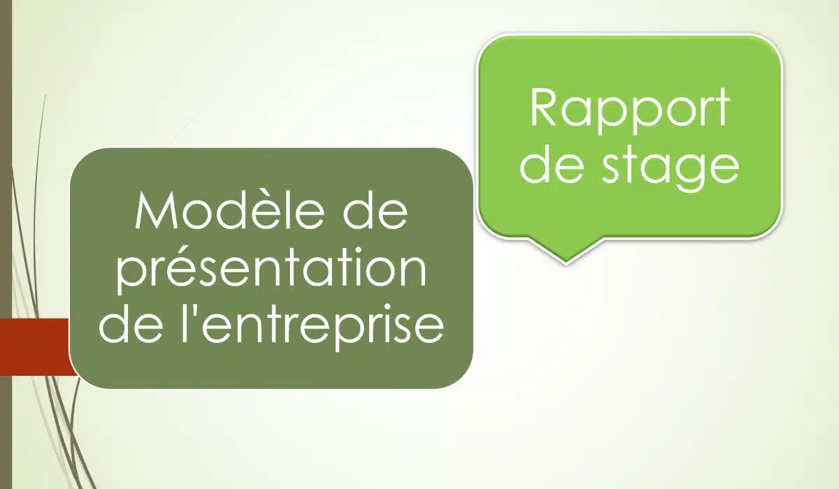 Présentation de l'entreprise dans un rapport de stage