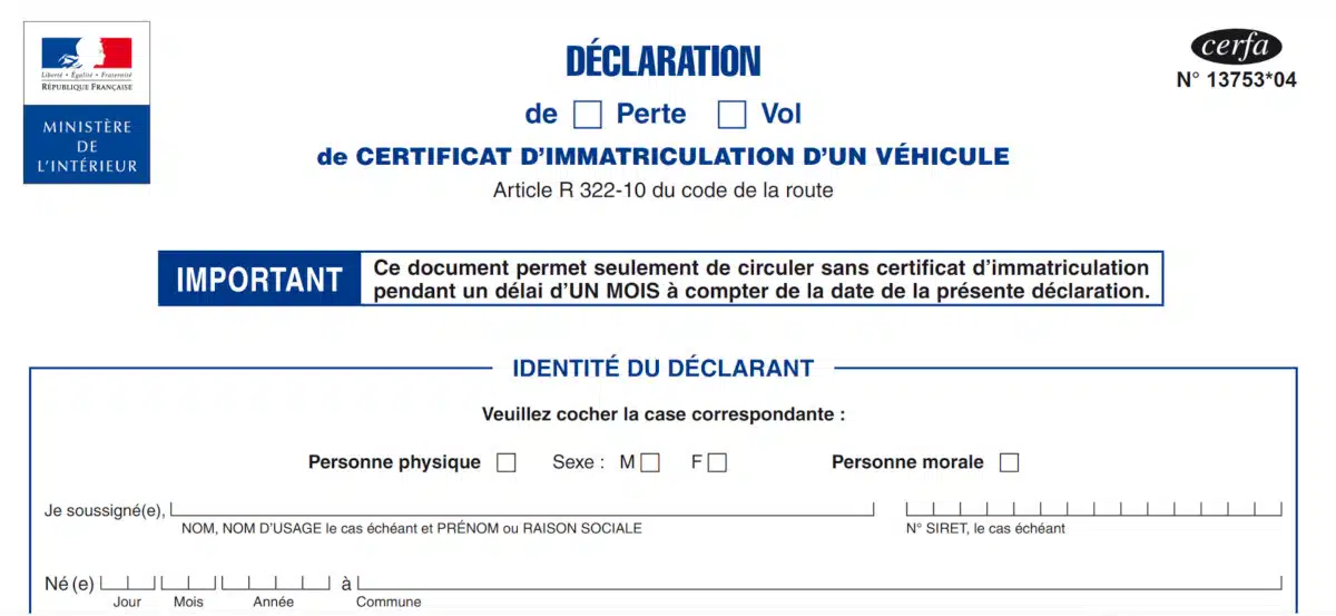 Télécharger la dernière version officielle du formulaire CERFA 13753*04