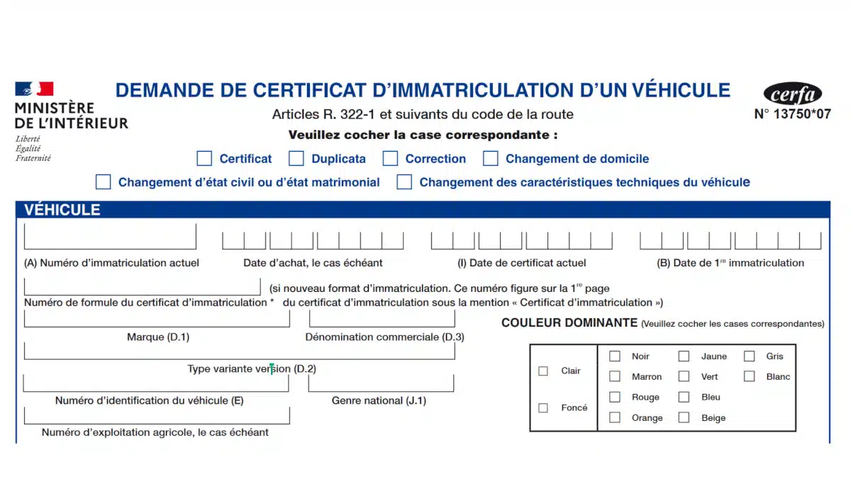 Télécharger la dernière version officielle et gratuite du formulaire CERFA 13750*07