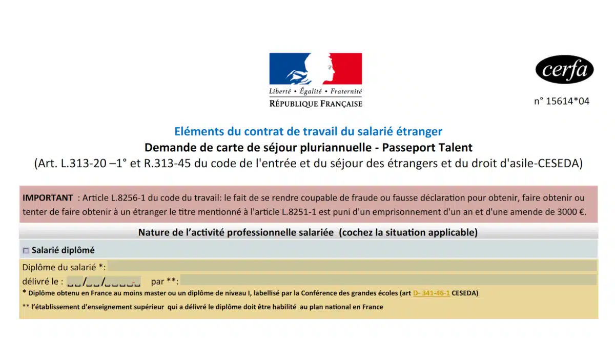 Télécharger la dernière version officielle et gratuite du formulaire CERFA 15614*04