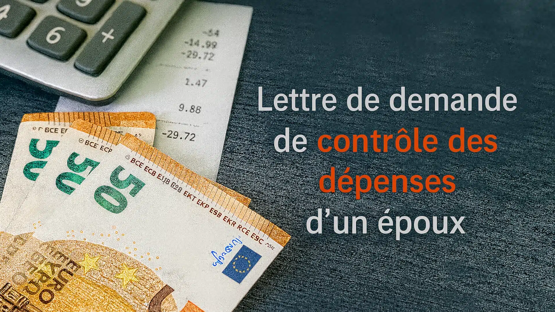 Modèle de lettre de demande de contrôle des dépenses d'un époux gratuite