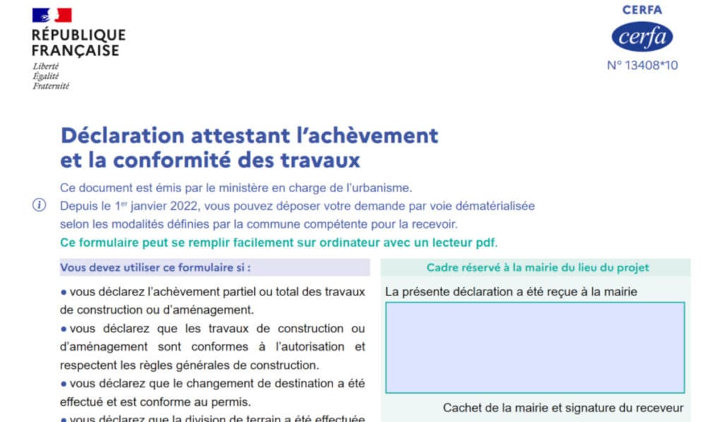 Télécharger la dernière version officielle du formulaire Cerfa 13408*10
