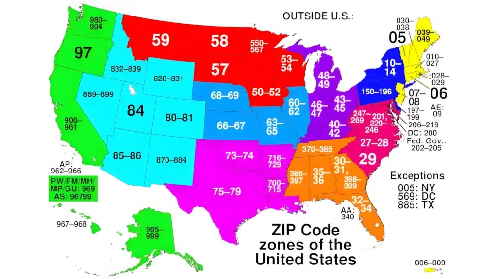 Abréviations postales des États américains (codes postaux)