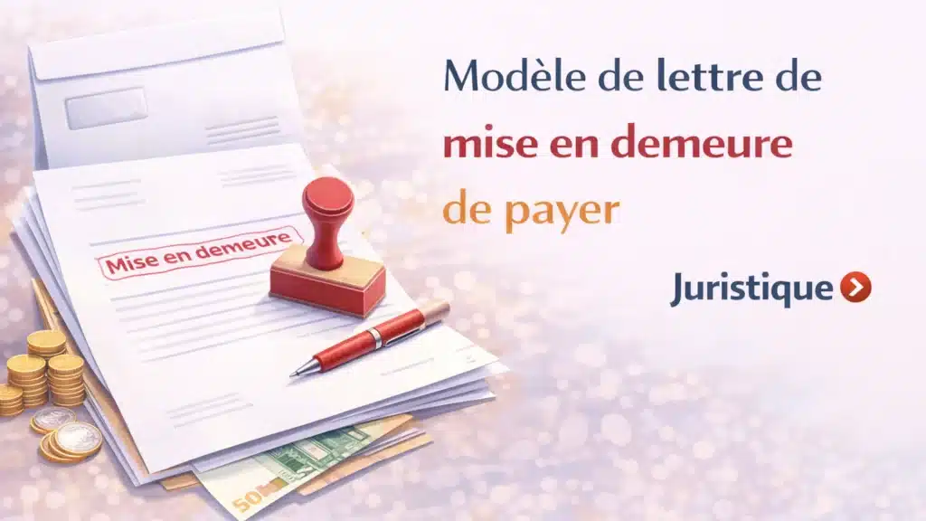 Modèle de lettre de mise en demeure de payer