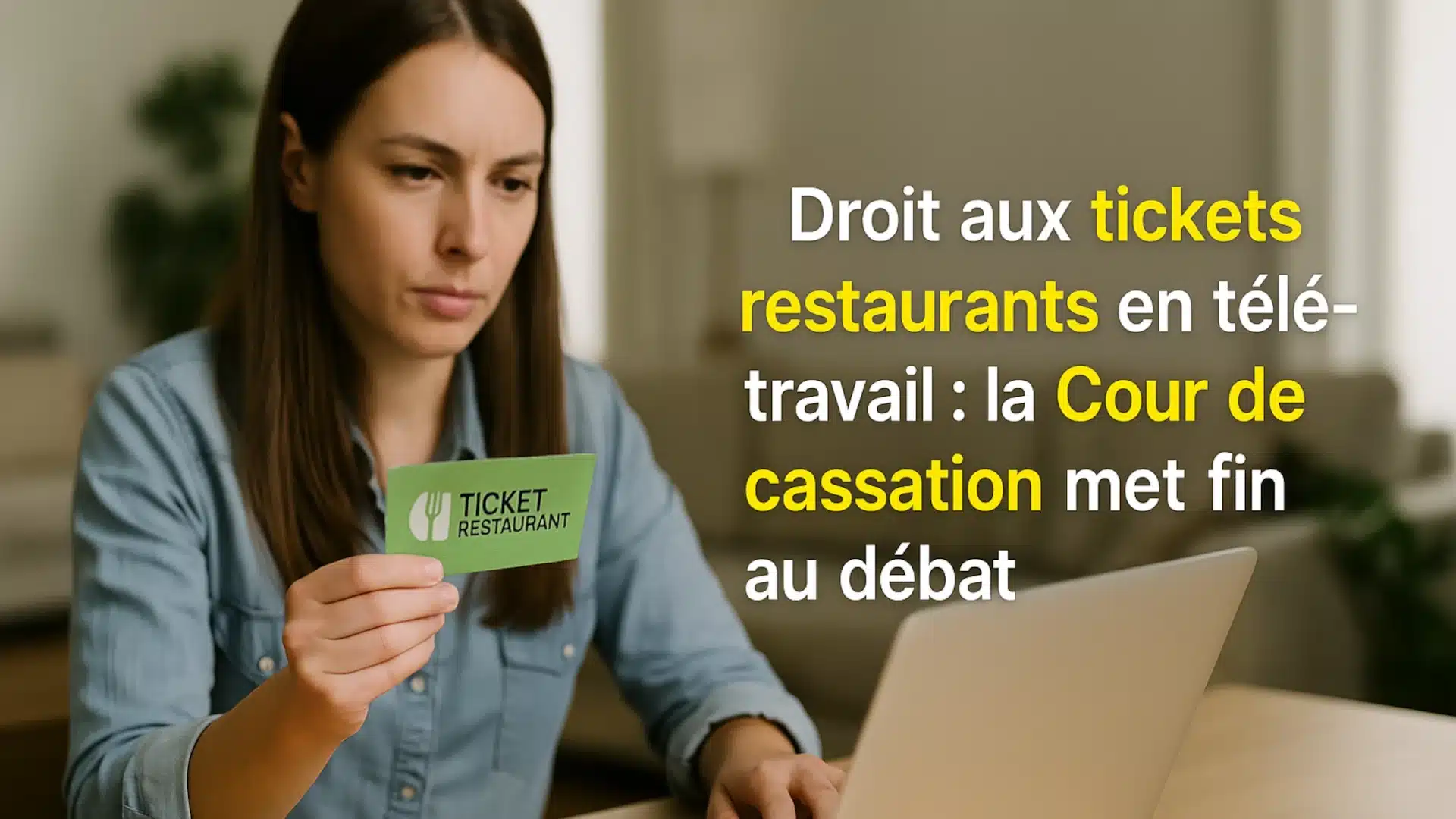 Télétravail : la Cour de cassation valide les tickets restaurant
