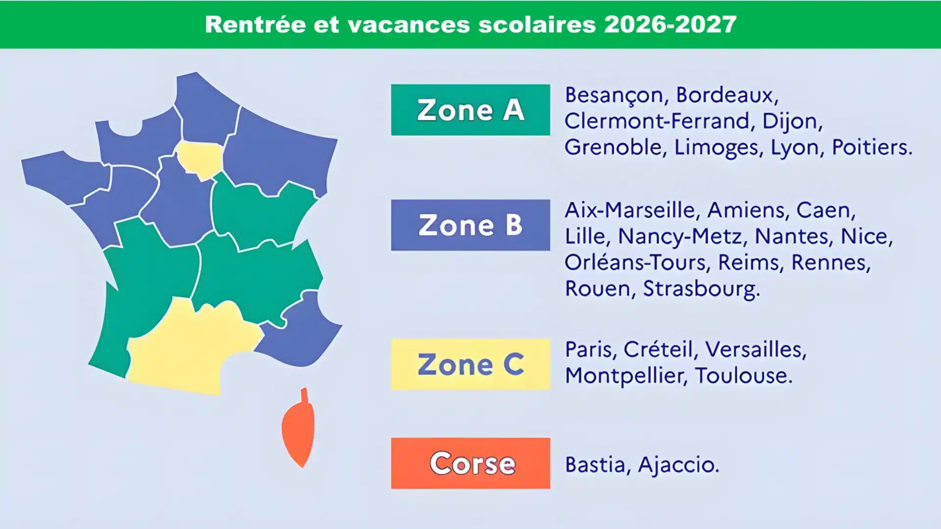 Quel est le calendrier des vacances scolaires de l’éducation nationale en 2026-2027 ?