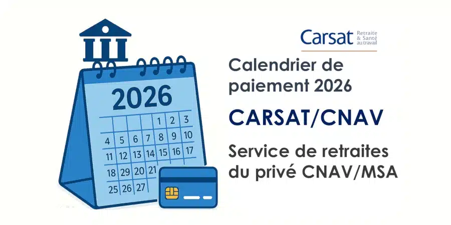 Calendrier officiel de paiements de la retraite CARSAT en 2026
