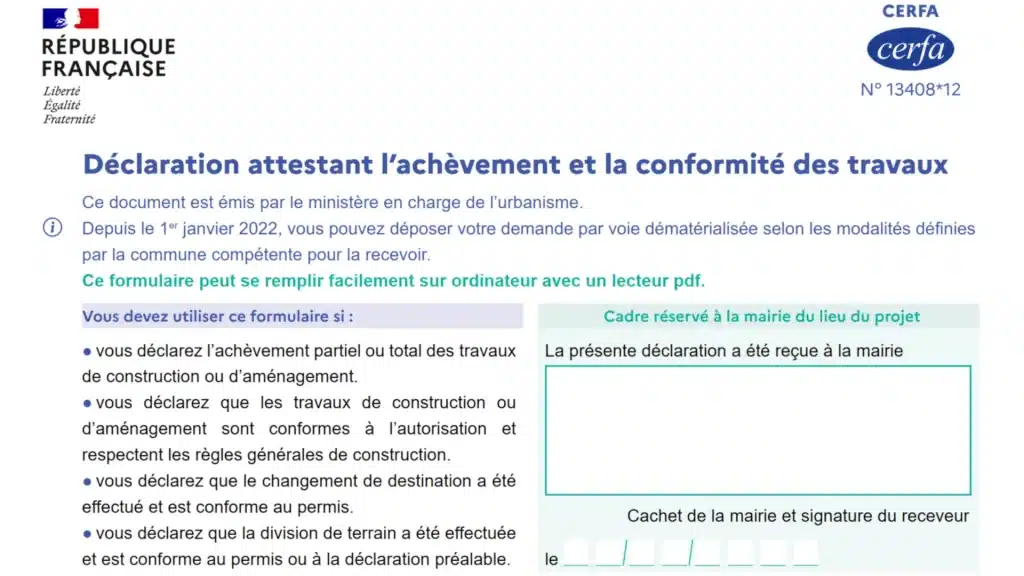 Télécharger la dernière version officielle du formulaire Cerfa 13408*12