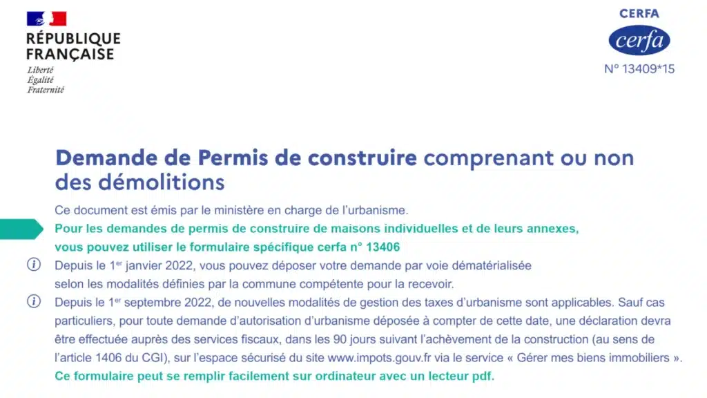 Télécharger la dernière version officielle et gratuite du formulaire Cerfa 13409*15
