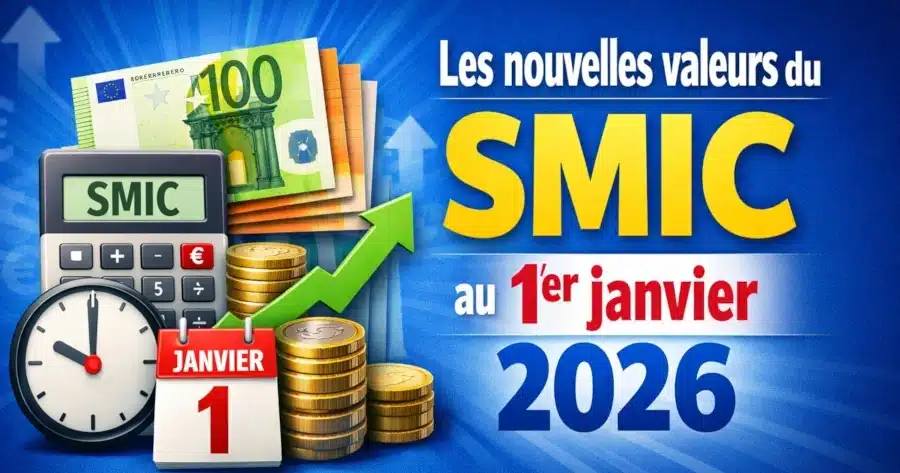 Valeurs du SMIC brut et net au 1er janvier 2026