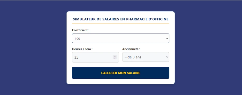 Simulateur de salaires pour la pharmacie d'officine