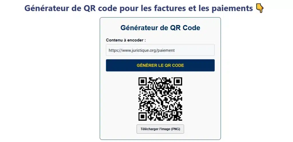 Générateur de Qr Code pour factures et moyens de paiement