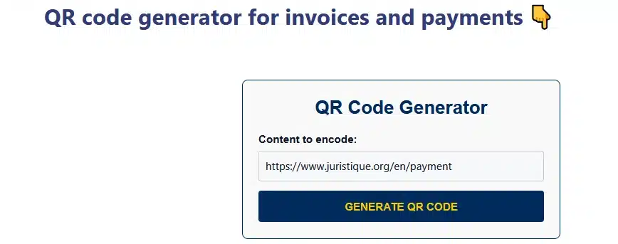 How do I generate a QR code for an invoice or payment link?