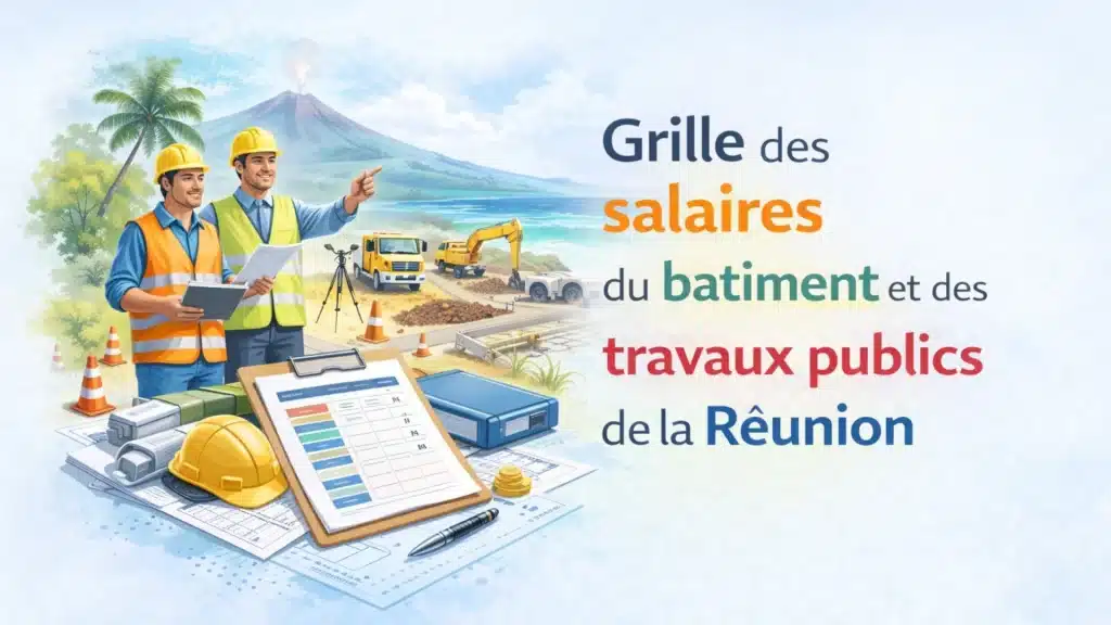 Barème salaires, salaire moyen et salaire minimum du bâtiment et des travaux publics de la Réunion en 2026