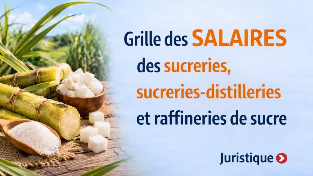 Grille des salaires 2026 des sucreries, des sucreries-distilleries et des raffineries de sucre