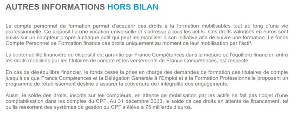 Autres informations dans le bilan 2023