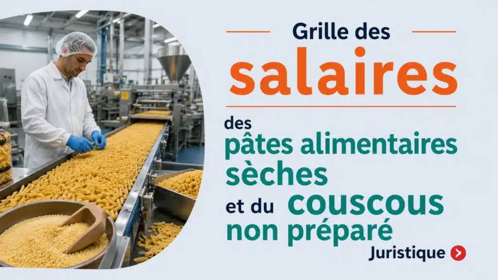 Grille des salaires 2026 des pâtes alimentaires sèches et du couscous non préparé