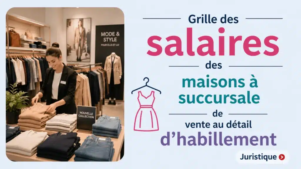 Grille des salaires 2026 des maisons à succursales de vente au détail d’habillement