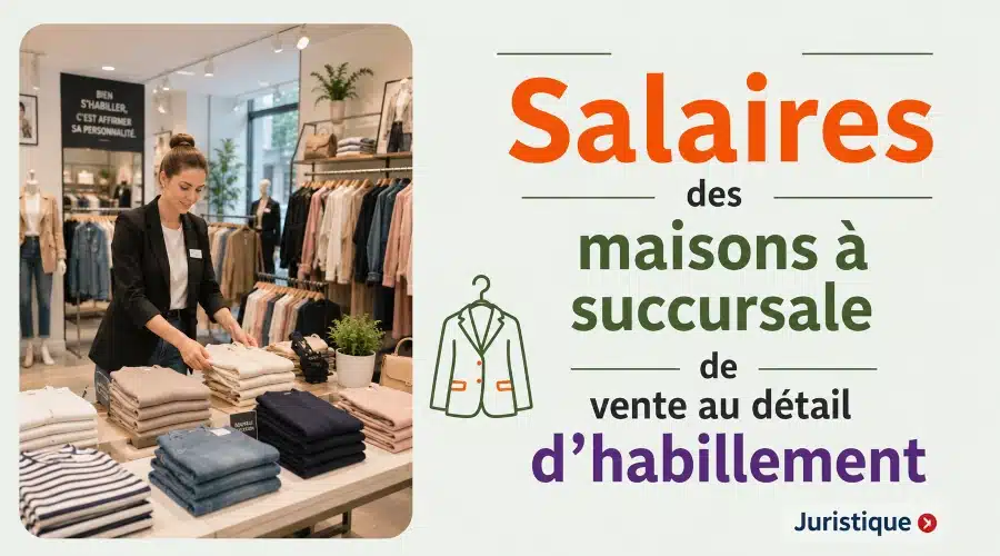 Rémunérations minimales des maisons à succursales de vente au détail d’habillement en 2026