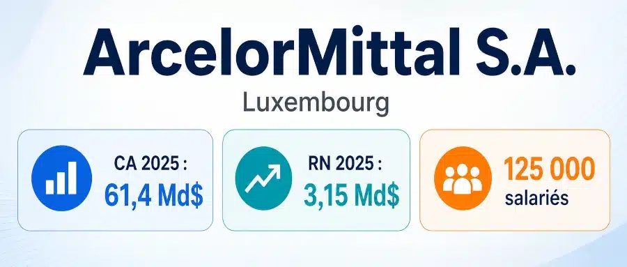 Chiffres 2025 du groupe ArcelorMittal