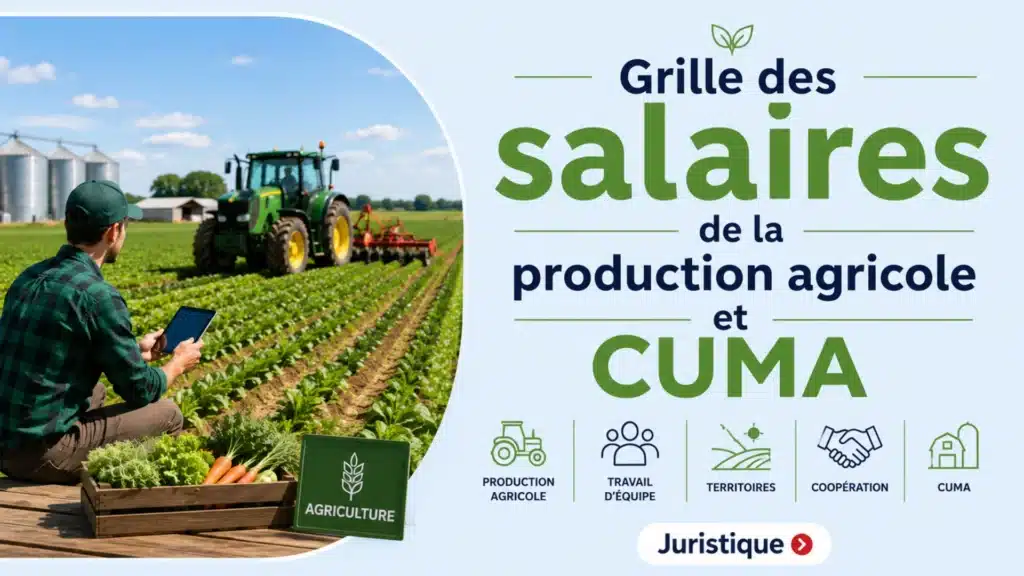Grille des salaires 2026 de la production agricole et CUMA