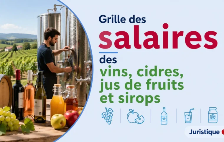 Grille des salaires des vins, cidres, jus de fruits et sirops en juillet 2026