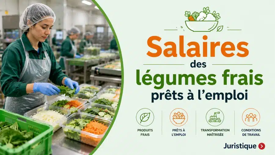 Rémunérations minimales des légumes frais prêts à l’emploi en 2026