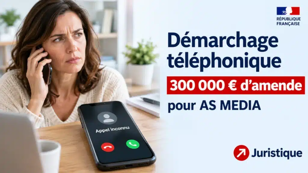 Amende de 300 000 € infligée à AS MEDIA par la DGCCRF pour des infractions au démarchage téléphonique.