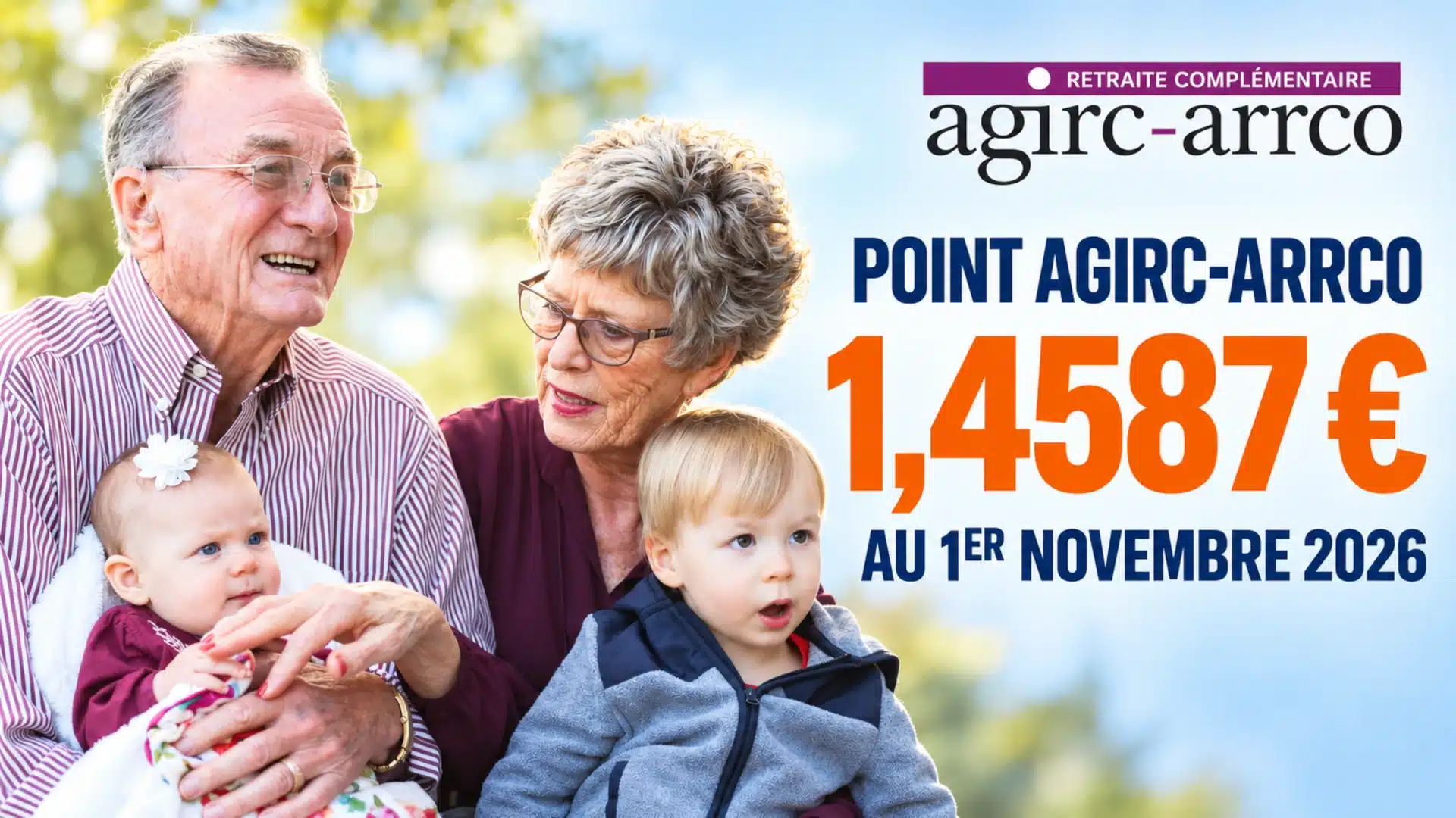 Valeur officielle du point Agirc-Arrco fixée à 1,4587 € au 1er novembre 2026